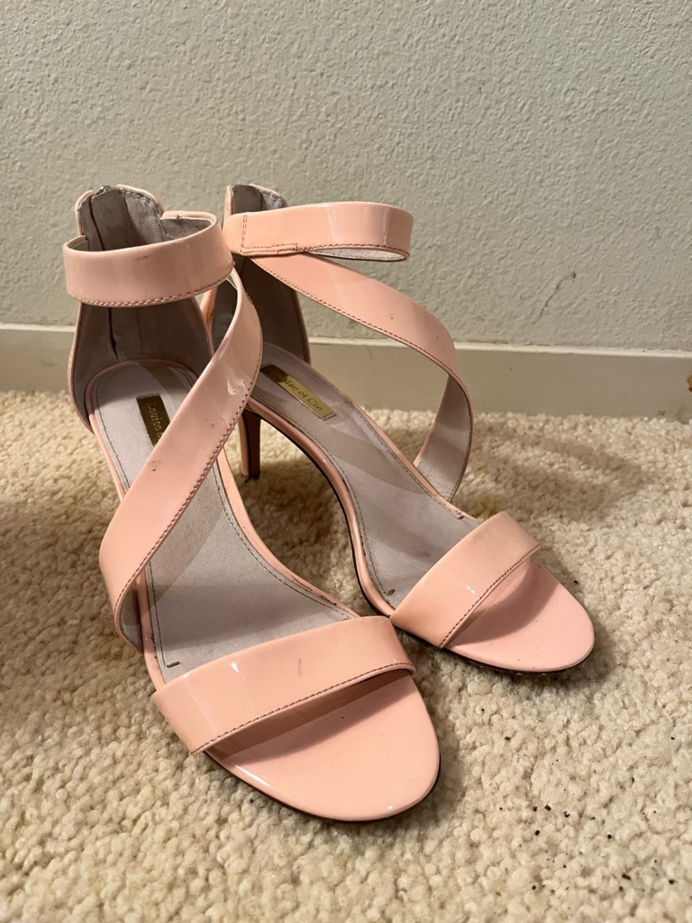 Women’s Ankle-Strap Heeled Sandals in Blush Pink